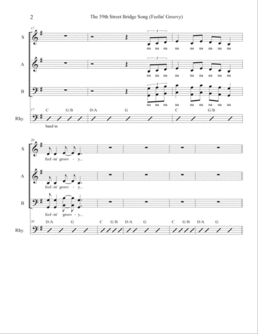 The 59th Street Bridge Song (feelin' Groovy) 3-Part scores gallery preview page 2