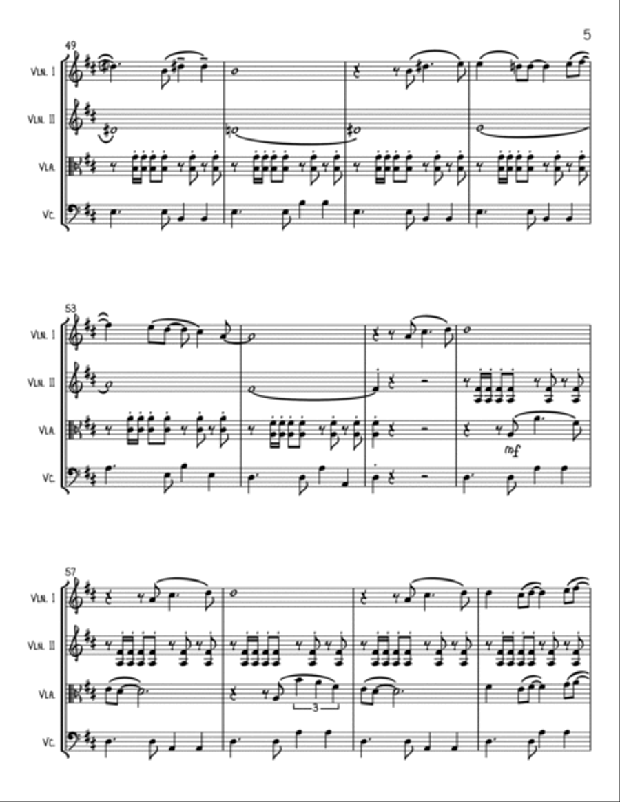 I Just Called To Say I Love You String Quartet scores gallery preview page 5