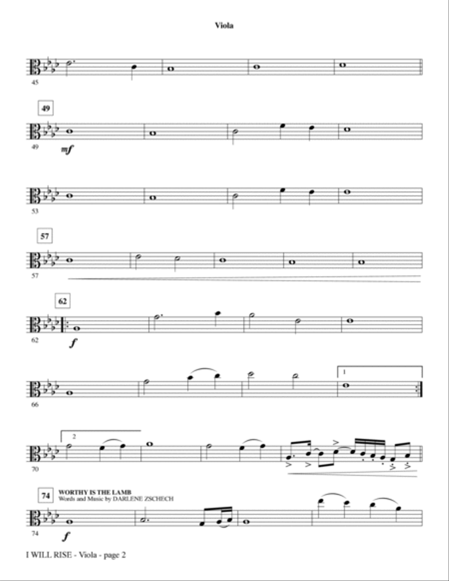 I Will Rise (with Worthy Is The Lamb) - Viola Choir scores gallery preview page 2