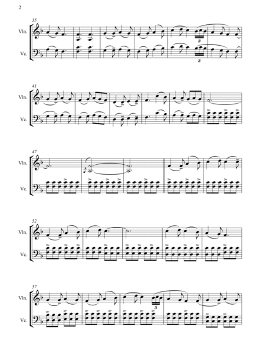 Good Christian Men Rejoice (In Dulci Jubilo) - Full Length Violin & Cello Arrangement in a Folk musi String Duet scores gallery preview page 3
