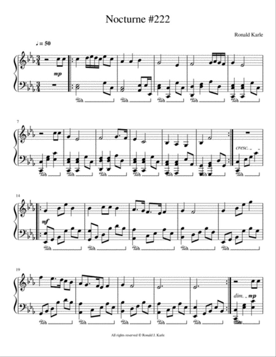 Nocturne #222 Piano Method scores gallery preview page 1