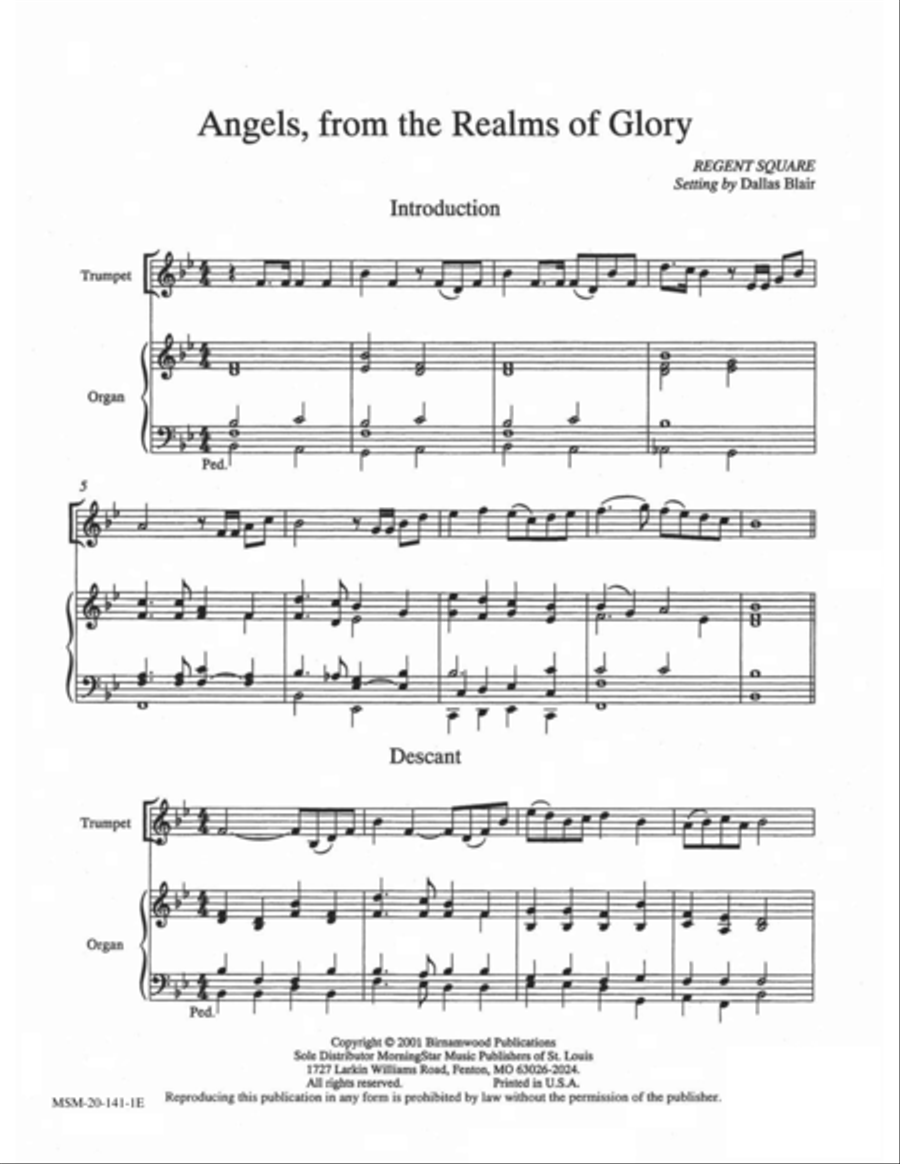 Angels, from the Realms of Glory Trumpet scores gallery preview page 1