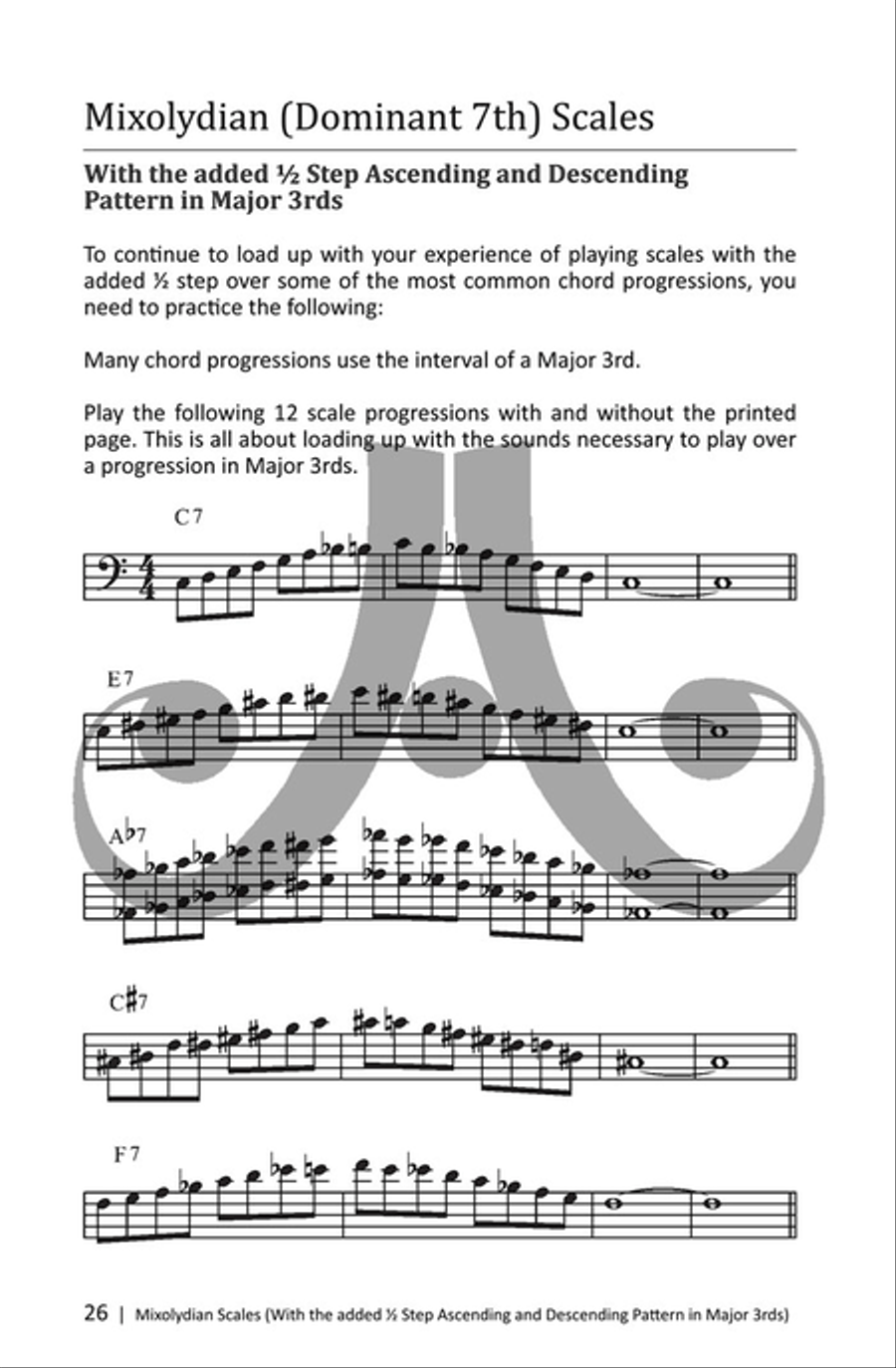 Bebop scale bass top