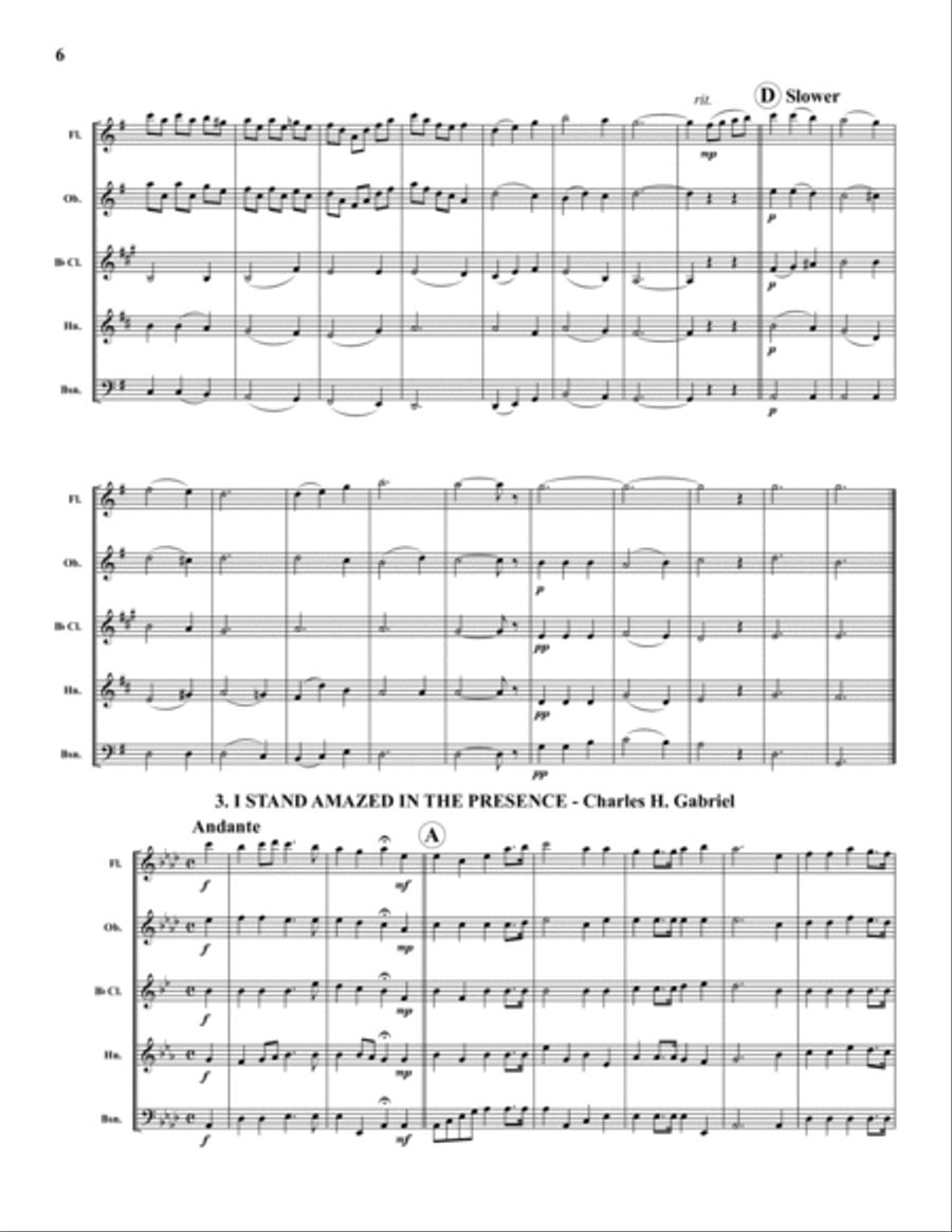 Hymn Suite #4 Woodwind Quintet scores gallery preview page 6