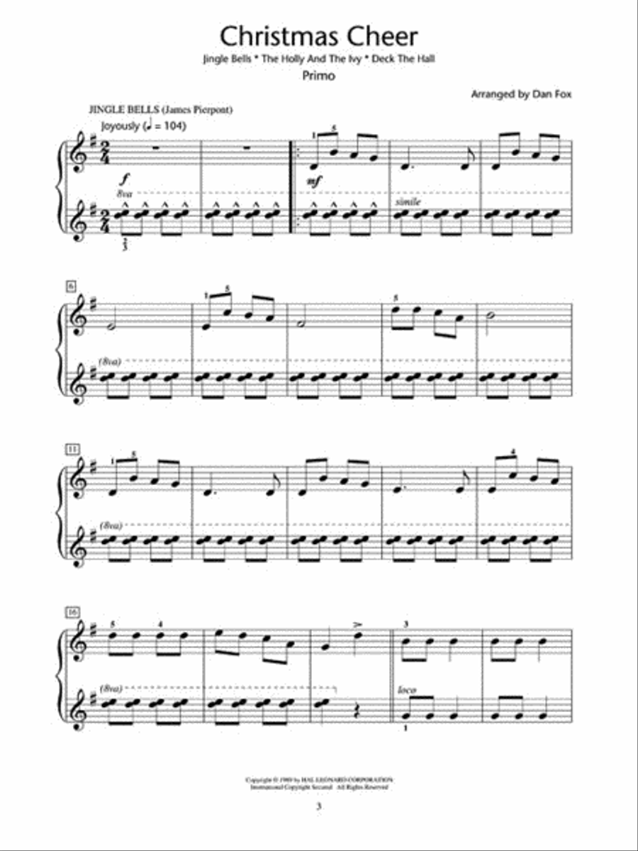 Christmas for Two – Medley Duets 1 Piano, 4-Hands scores gallery preview page 4