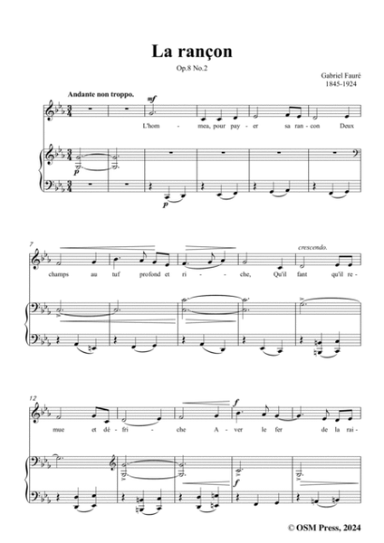 G. Fauré-La rançon,in c minor,Op.8 No.2