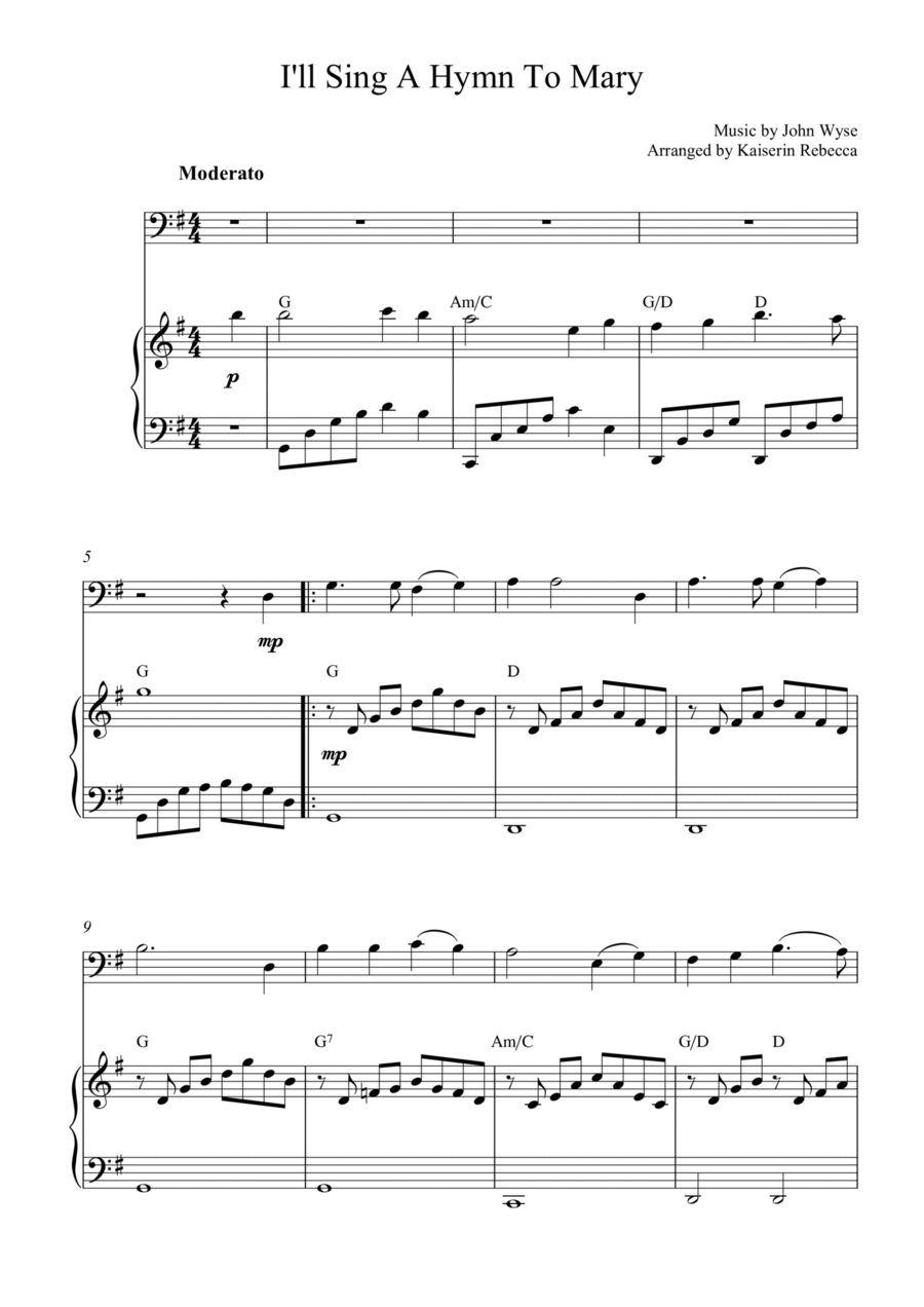 I'll Sing A Hymn To Mary I'll Sing A Hymn To Mary Piano scores gallery preview page 1