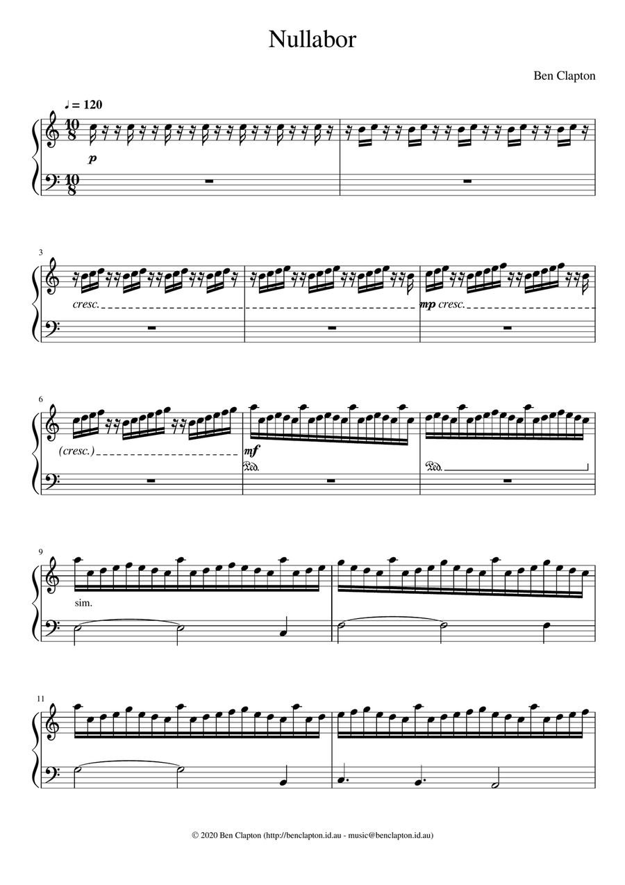Nullabor Piano Solo scores gallery preview page 1