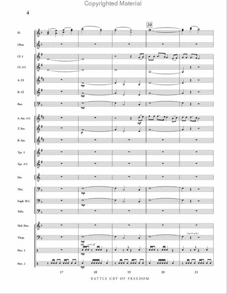 Battle Cry of Freedom Concert Band scores gallery preview page 5