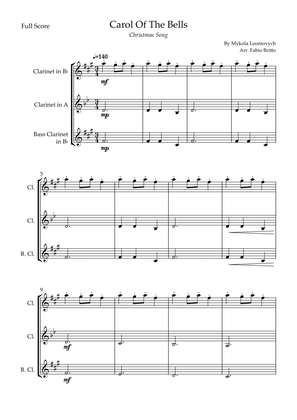 Carol Of The Bells (Christmas Song) for Clarinet Trio