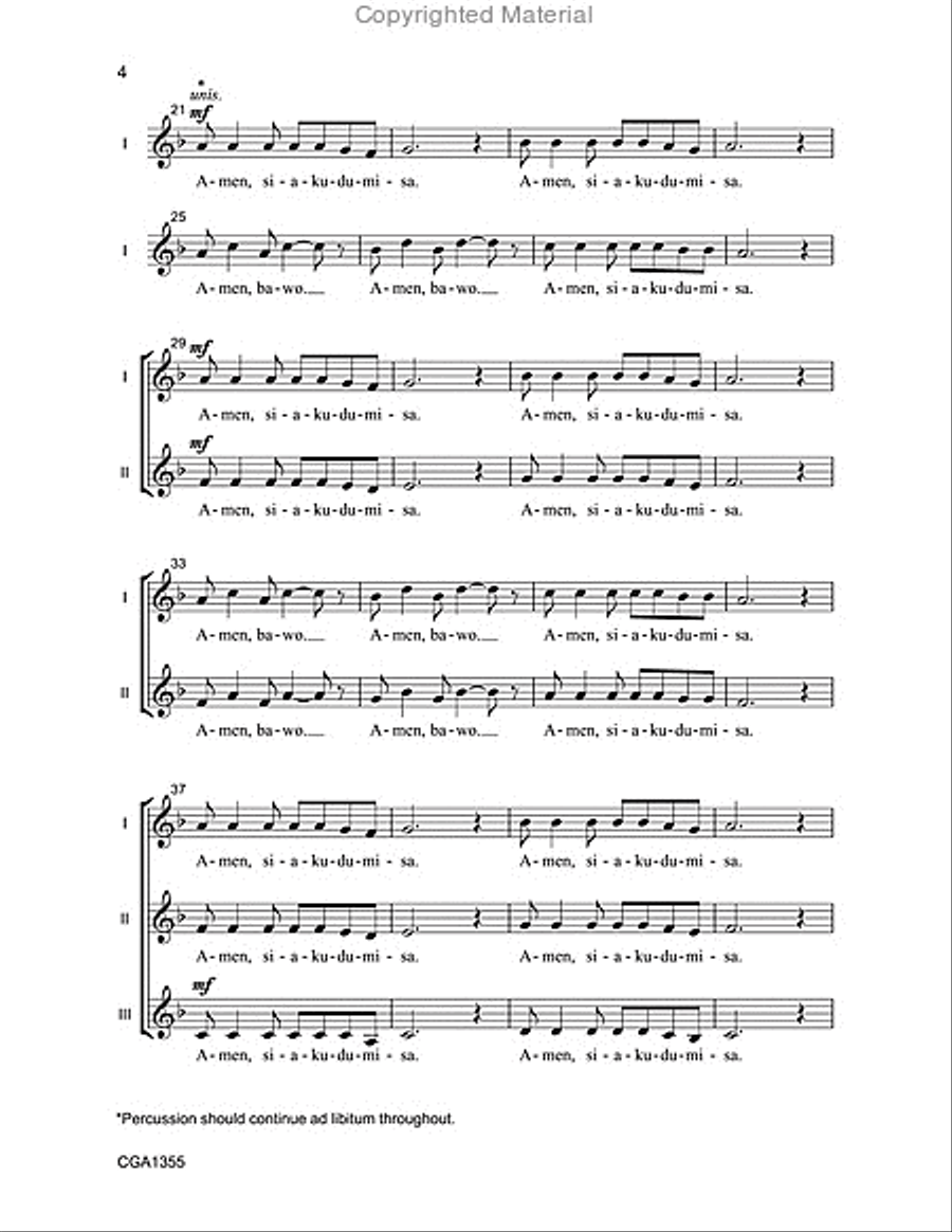 Amen Siakudumisa (SSA) SSA scores gallery preview page 3