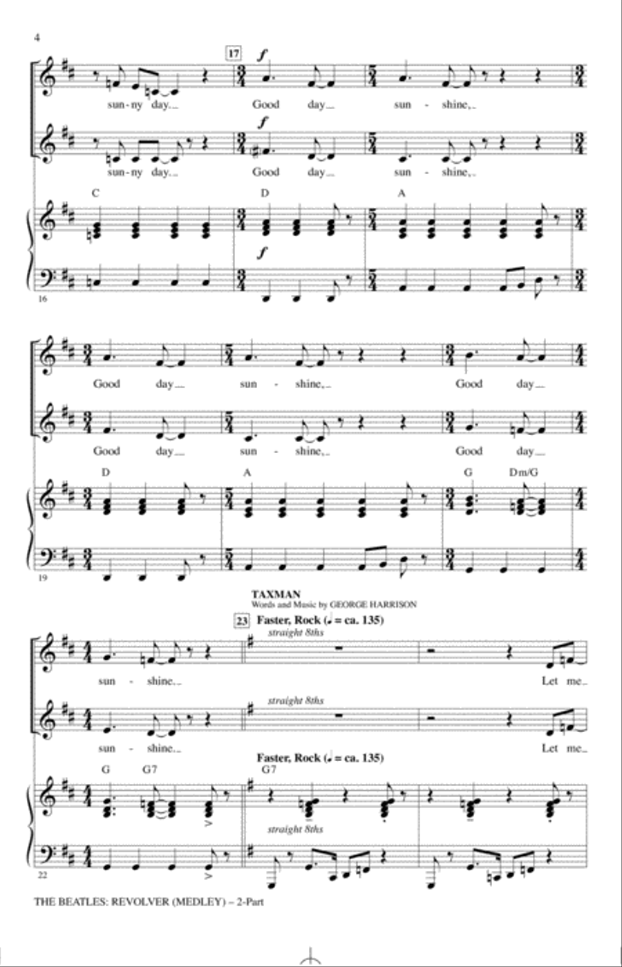 The Beatles: Revolver (Medley) (arr. Alan Billingsley) 2-Part scores gallery preview page 3