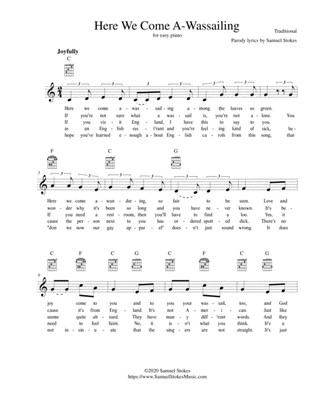 Here We Come A-Wassailing (The American Edition) - lead sheet (as heard on Dr. Demento Show)