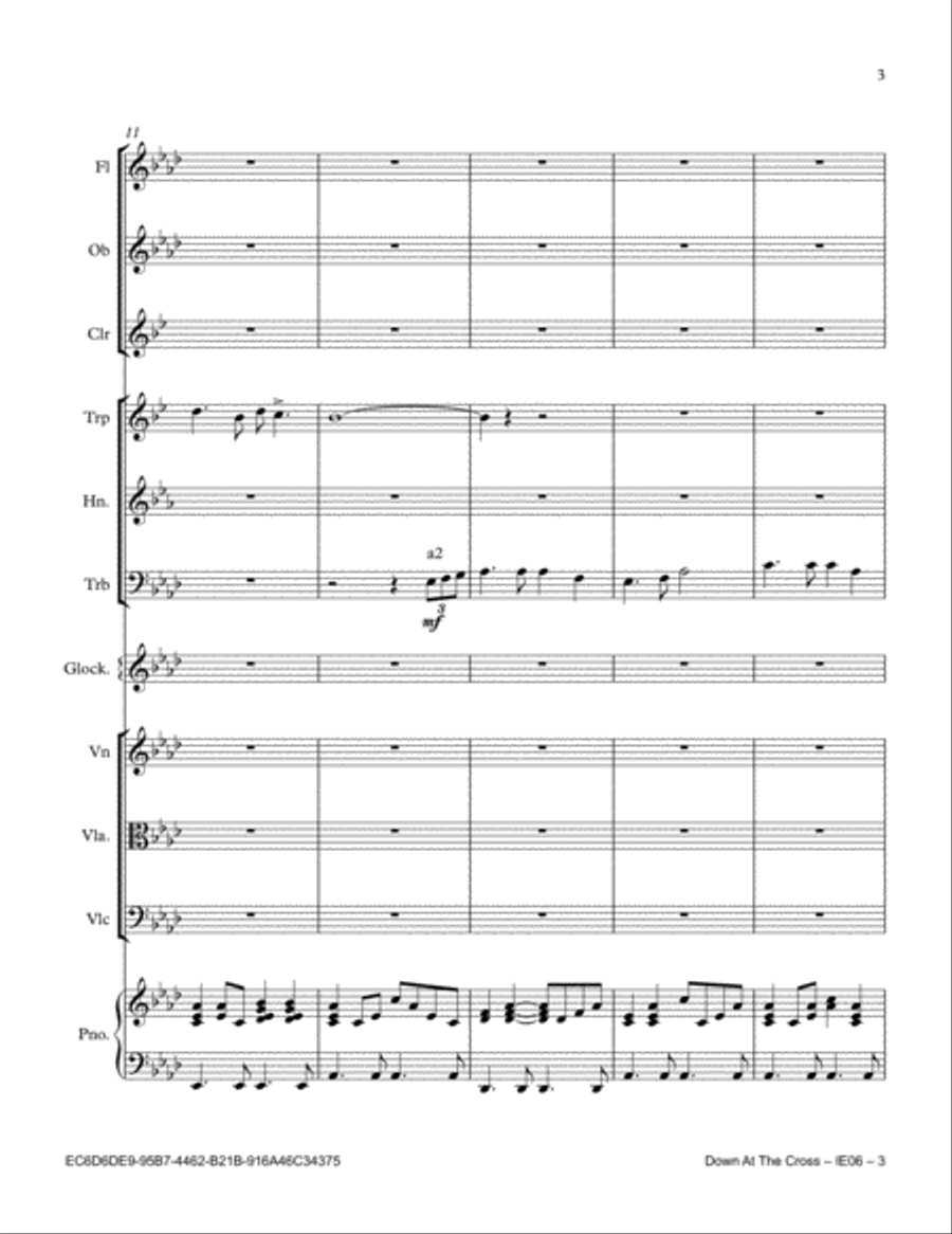 Down At The Cross Down At The Cross Full Orchestra scores gallery preview page 3