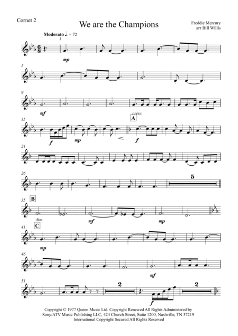We Are The Champions Horn scores gallery preview page 3