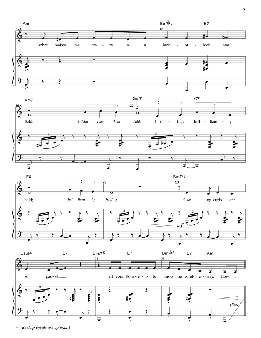 I Want Them... (Bald) Piano, Vocal scores gallery preview page 3