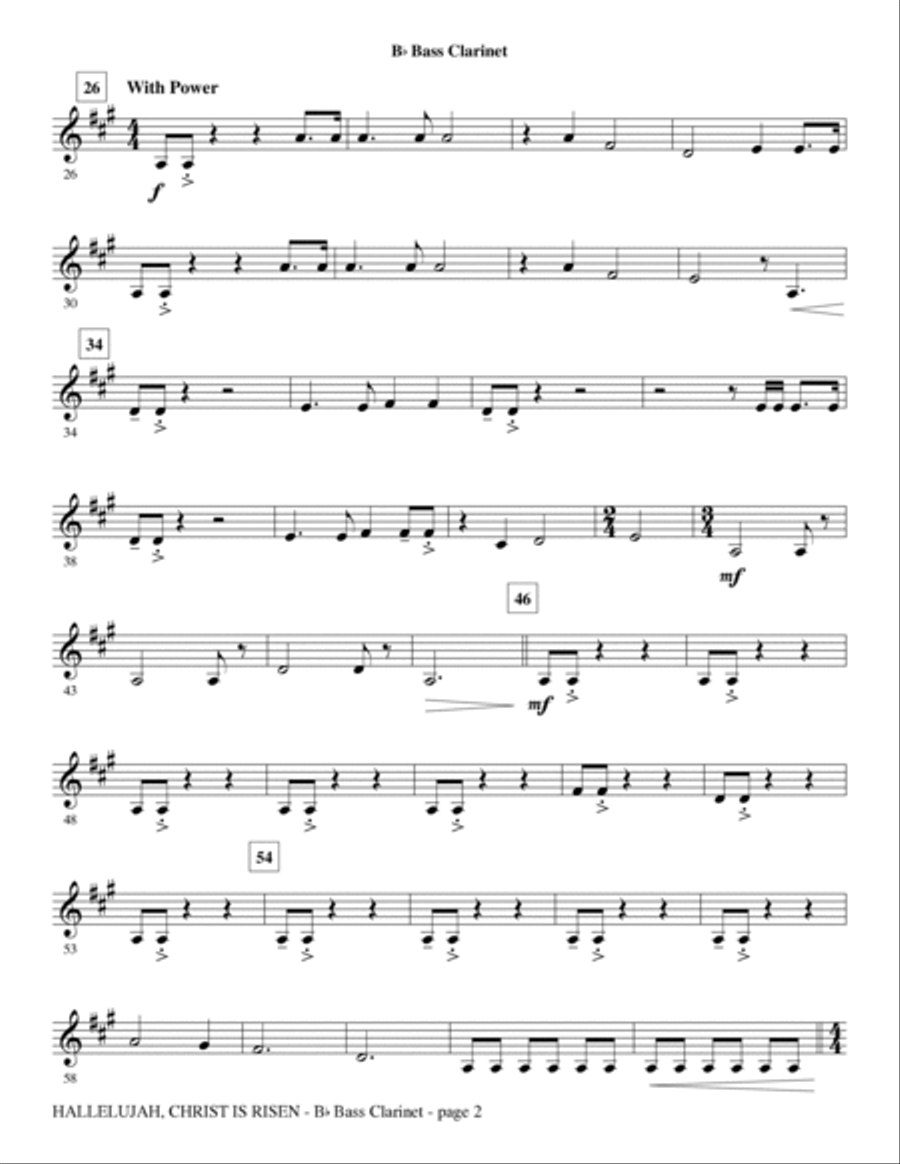 Hallelujah, Christ Is Risen - Bass Clarinet (sub. dbl bass) Choir scores gallery preview page 2