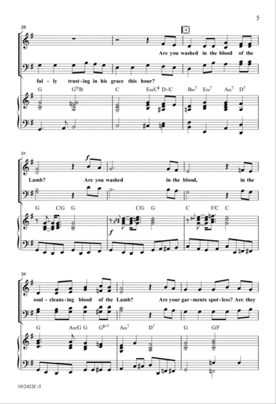 Washed in the Blood 4-Part scores gallery preview page 5