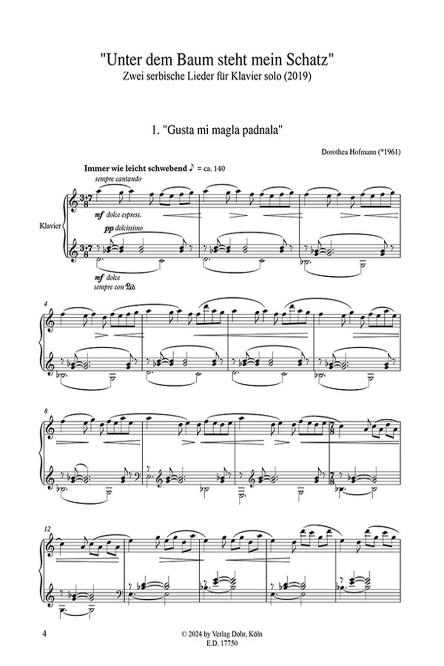 unter dem Baum steht mein Schatz (2019) -Zwei serbische Lieder für Klavier solo- Piano Solo scores gallery preview page 2