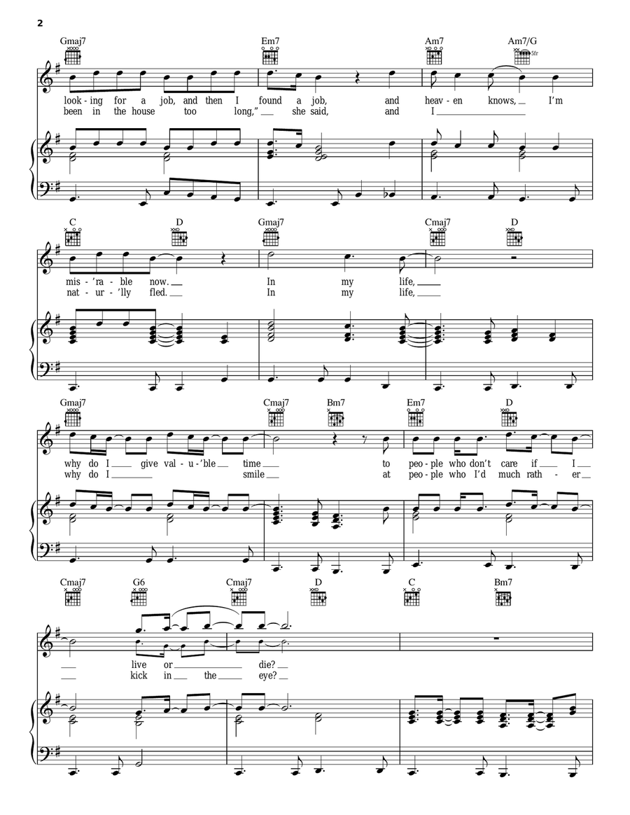 Heaven Knows I'm Miserable Now Piano, Vocal, Guitar scores gallery preview page 2