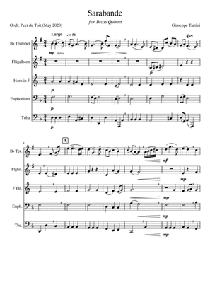 Sarabande - G Tartini (Brass Quintet)