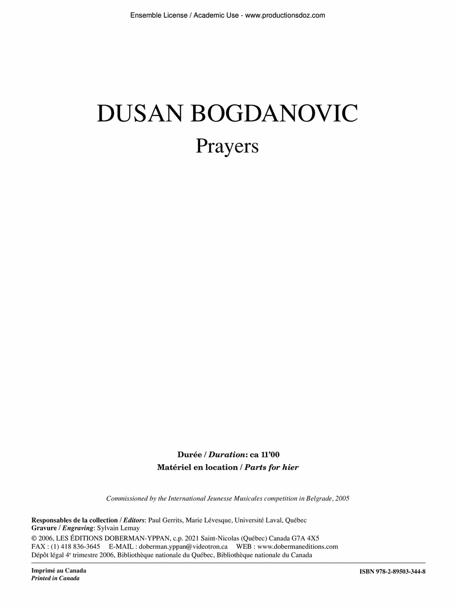 Prayers Orchestra scores gallery preview page 1