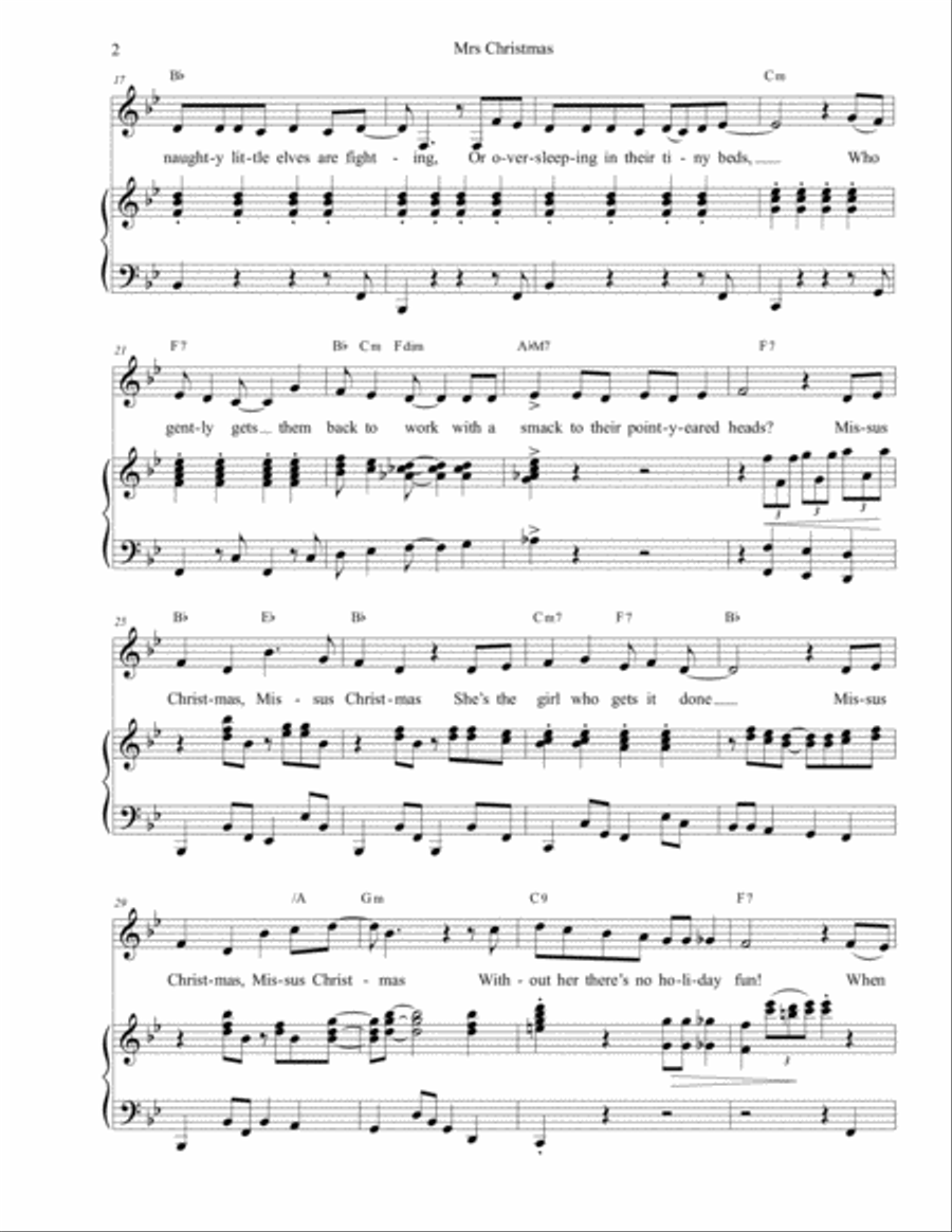 Mrs Christmas Mrs Christmas Voice scores gallery preview page 2