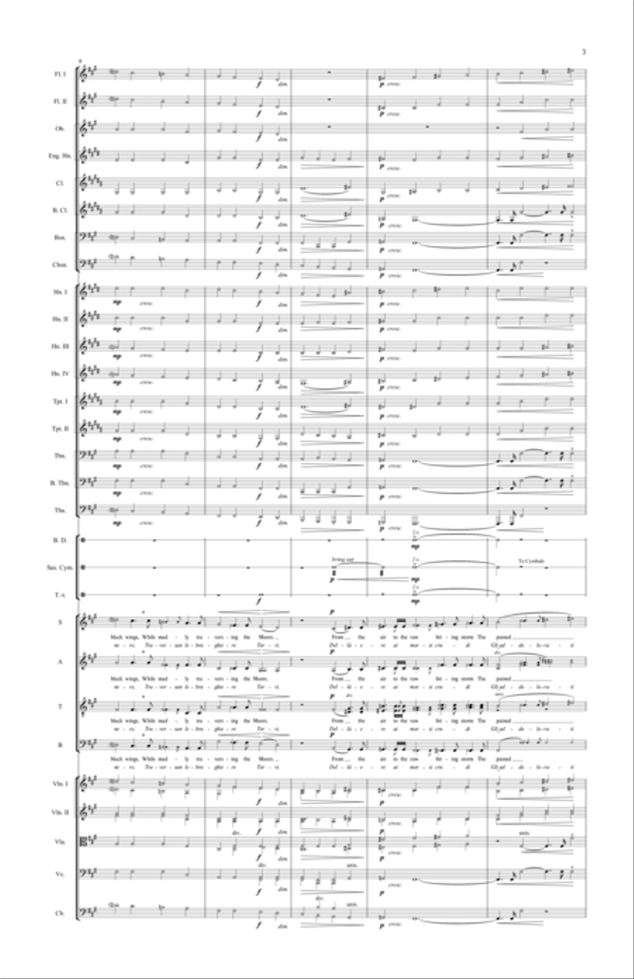 Mists (Nebbie) - Version for SATB Chorus and Orchestra 4-Part scores gallery preview page 3