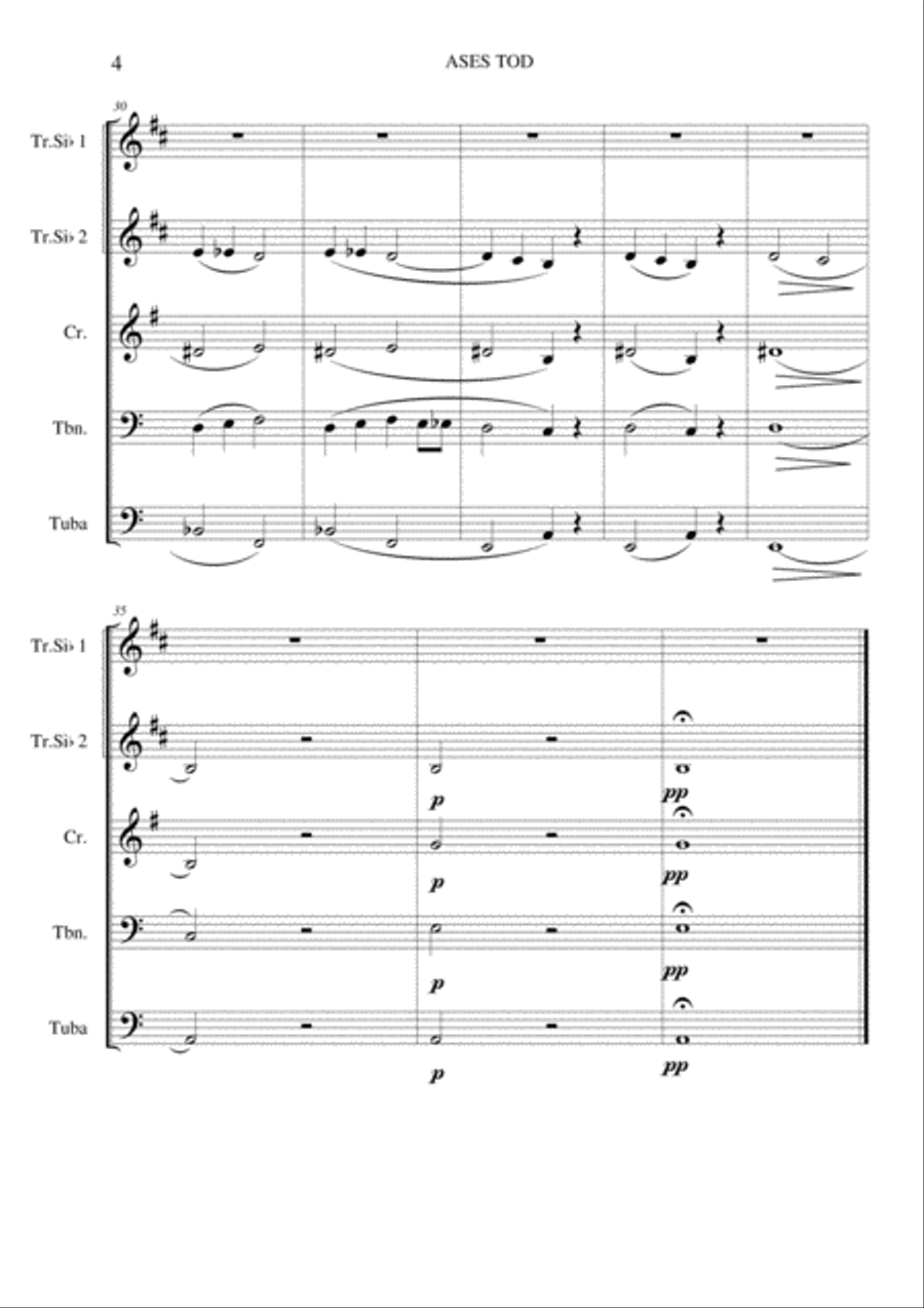 Ases Tod - for Brass Quintet Brass Quintet scores gallery preview page 4