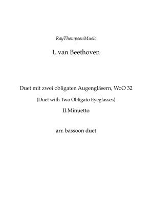 Book cover for Beethoven: Duet mit zwei obligaten Augengläsern WoO 32 (Eyeglass Duo) (II.Minuetto) - bassoon duet