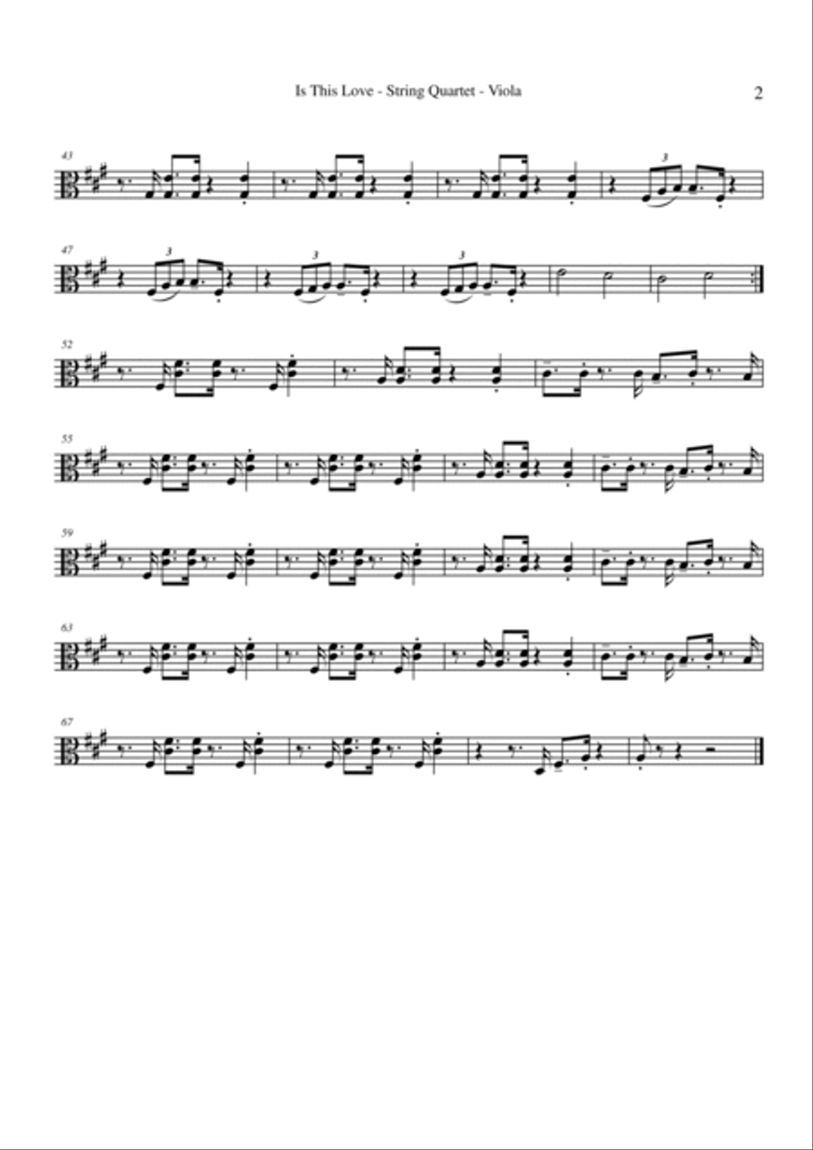 Is This Love String Quartet scores gallery preview page 6