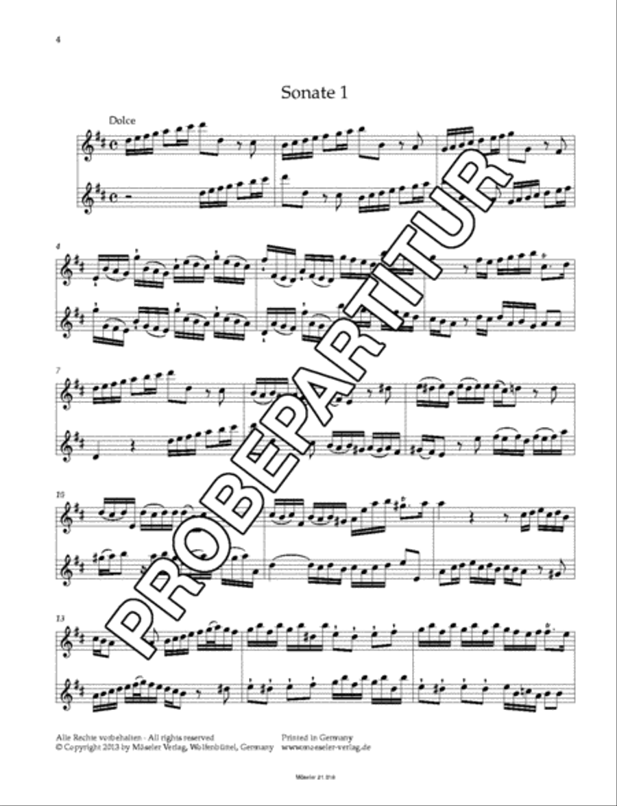 6 Duette/Sonaten op. 2 TWV 40:101-106 Flute scores gallery preview page 5