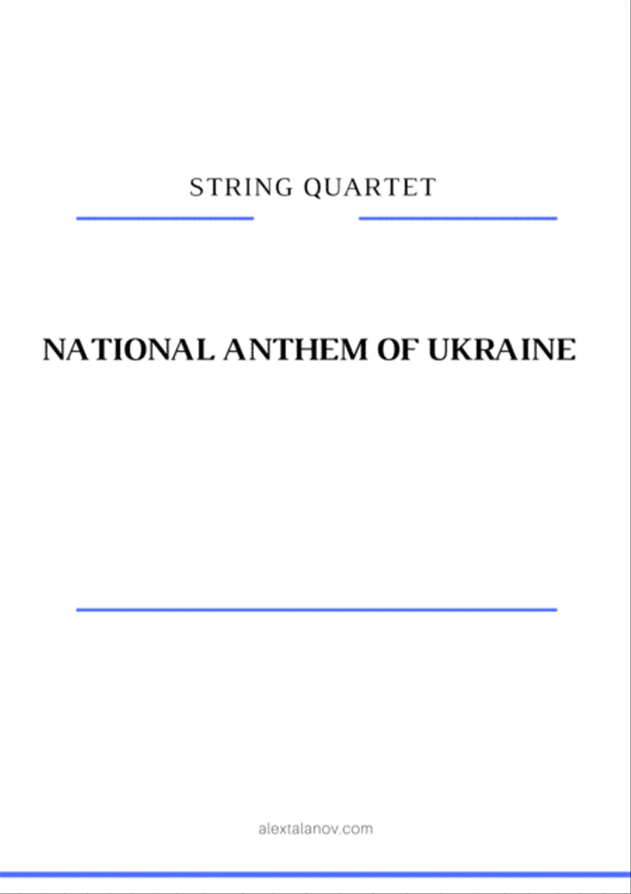 National anthem of Ukraine String Quartet scores gallery preview page 1