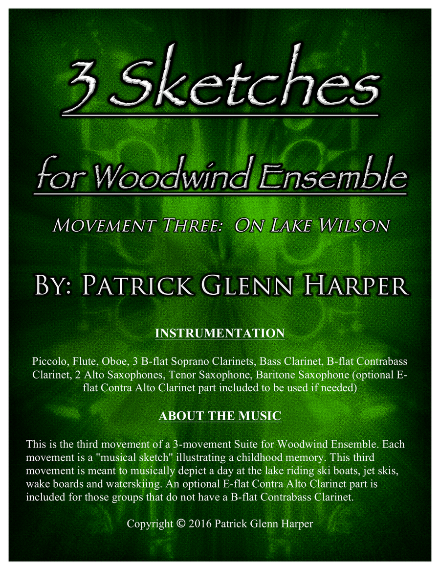 3 Sketches for Woodwind Ensemble: Movement 3 - On Lake Wilson Woodwind Ensemble - Digital Sheet Music