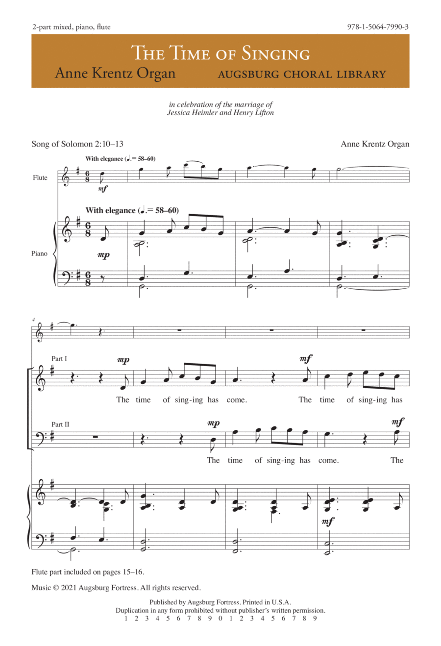 The Time of Singing 2-Part scores gallery preview page 1