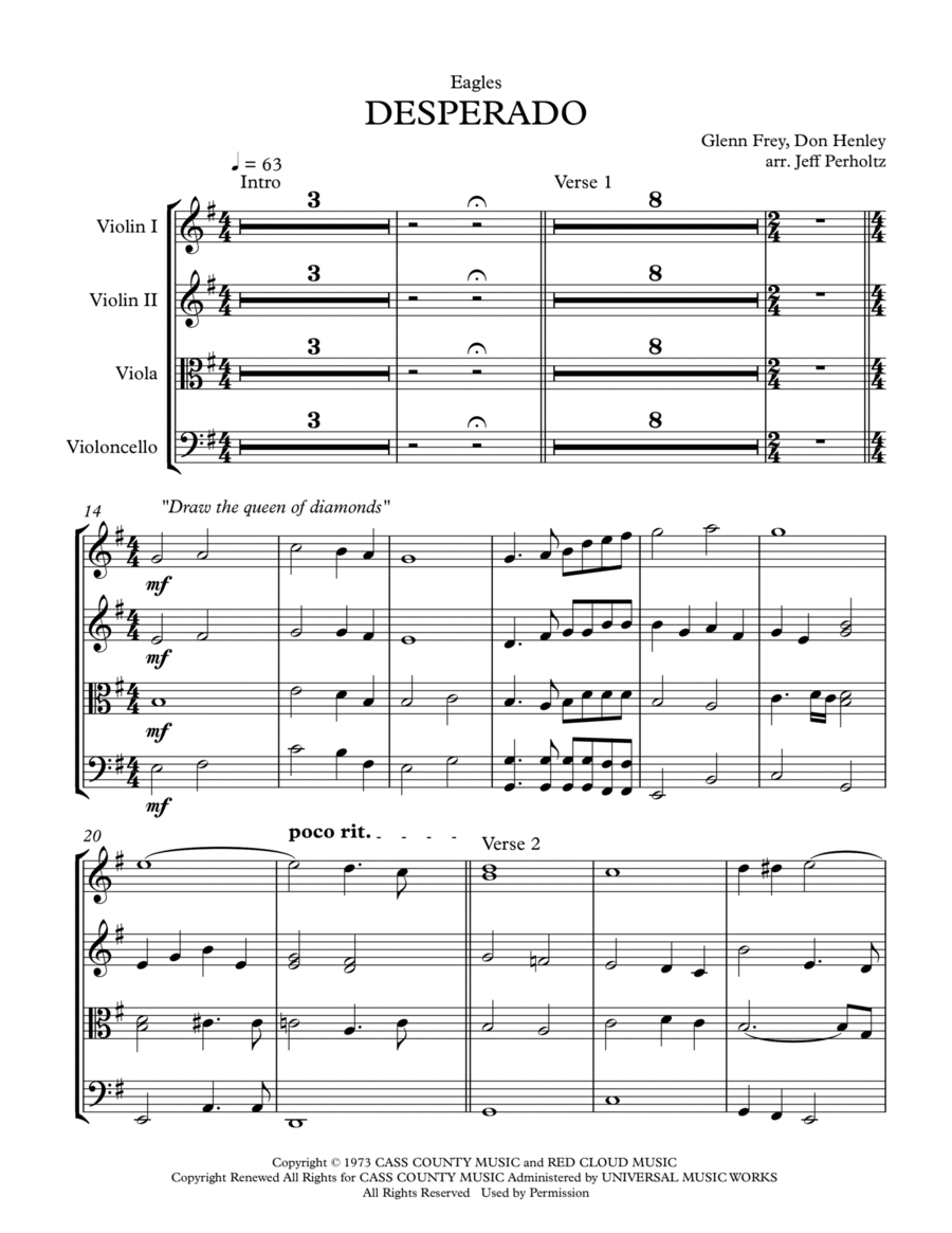 Desperado String Quartet scores gallery preview page 1