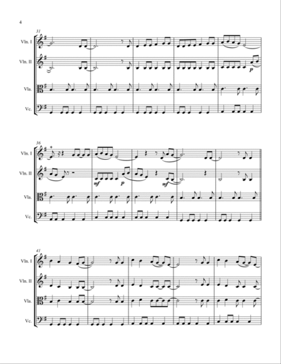Marry You String Quartet scores gallery preview page 6