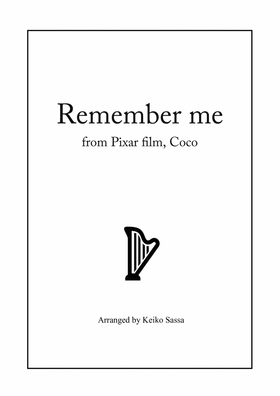 Remember Me (Lullaby) Celtic Harp scores gallery preview page 1