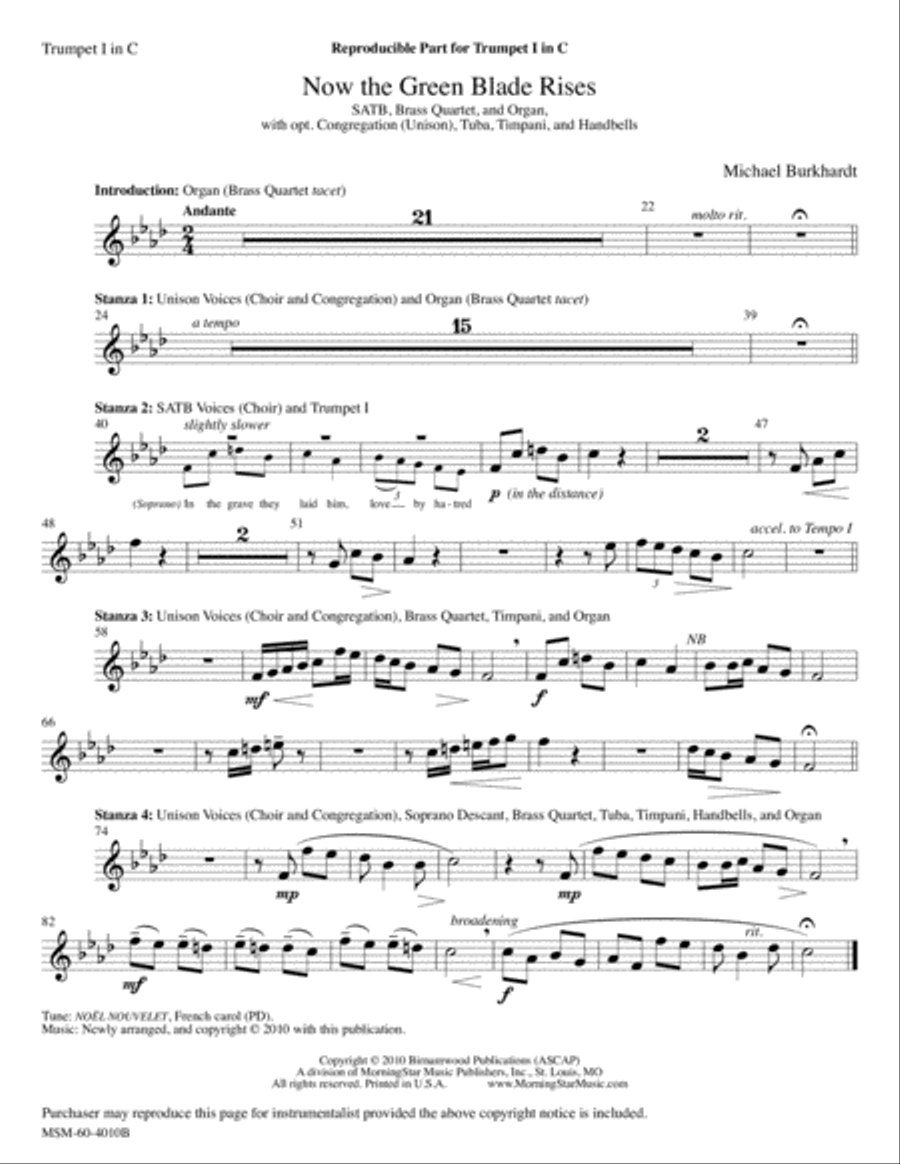 Now the Green Blade Rises Choir scores gallery preview page 3