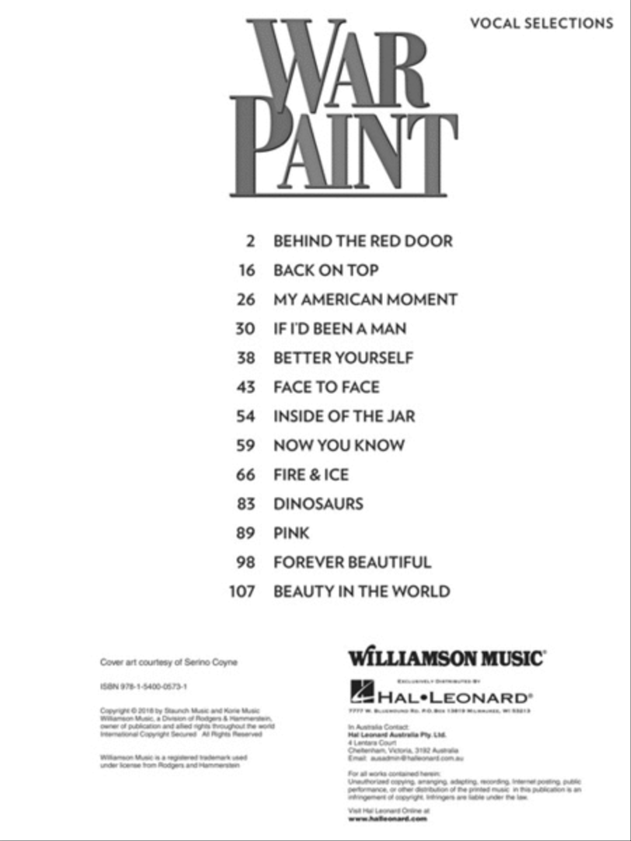 War Paint Voice scores gallery preview page 2