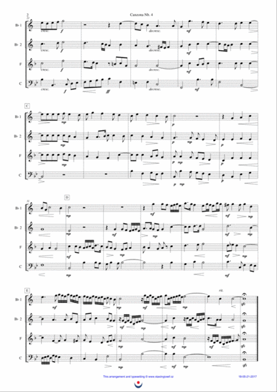 Canzona (Nb. 4) Brass Ensemble scores gallery preview page 2