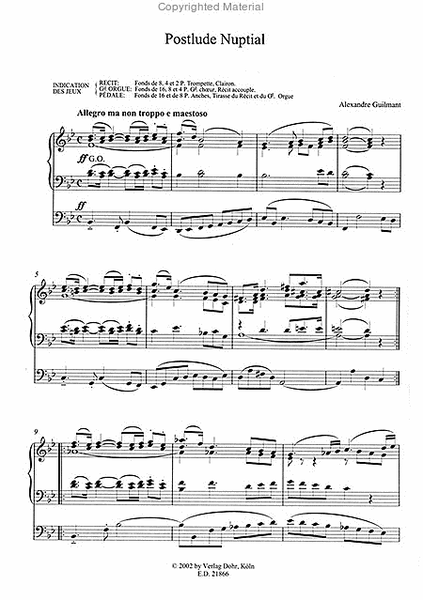 Postlude nuptiale für Orgel op. 69,2