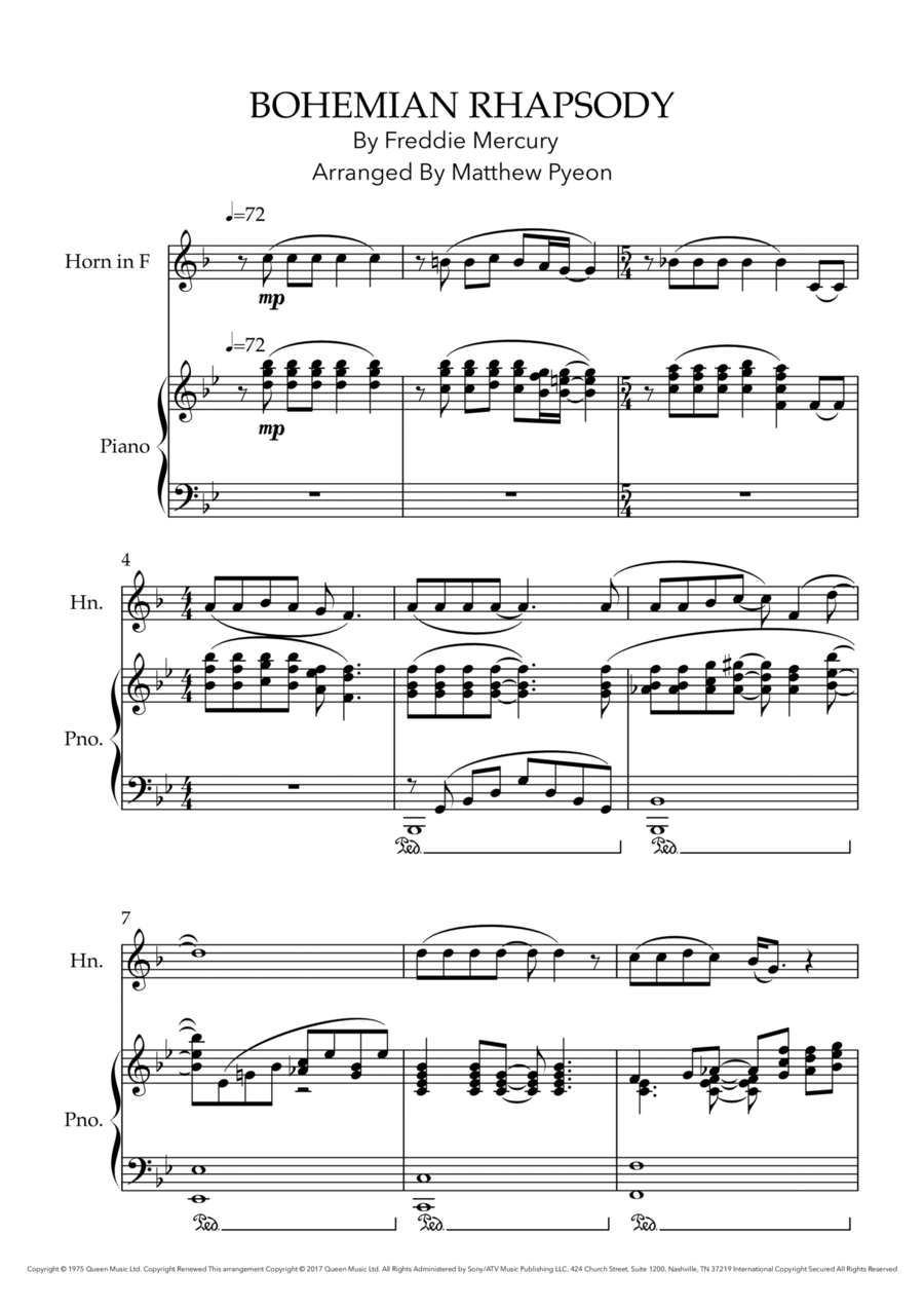 Bohemian Rhapsody Horn scores gallery preview page 1