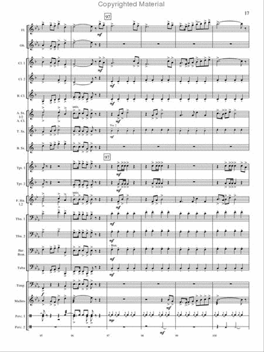 Oakdale Variations Concert Band scores gallery preview page 16