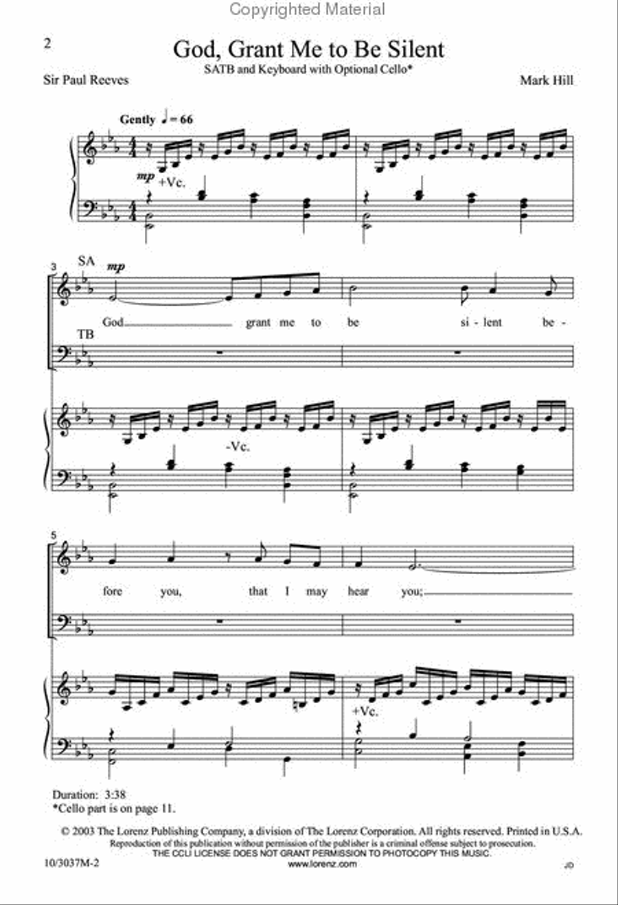 God, Grant Me to Be Silent 4-Part scores gallery preview page 2