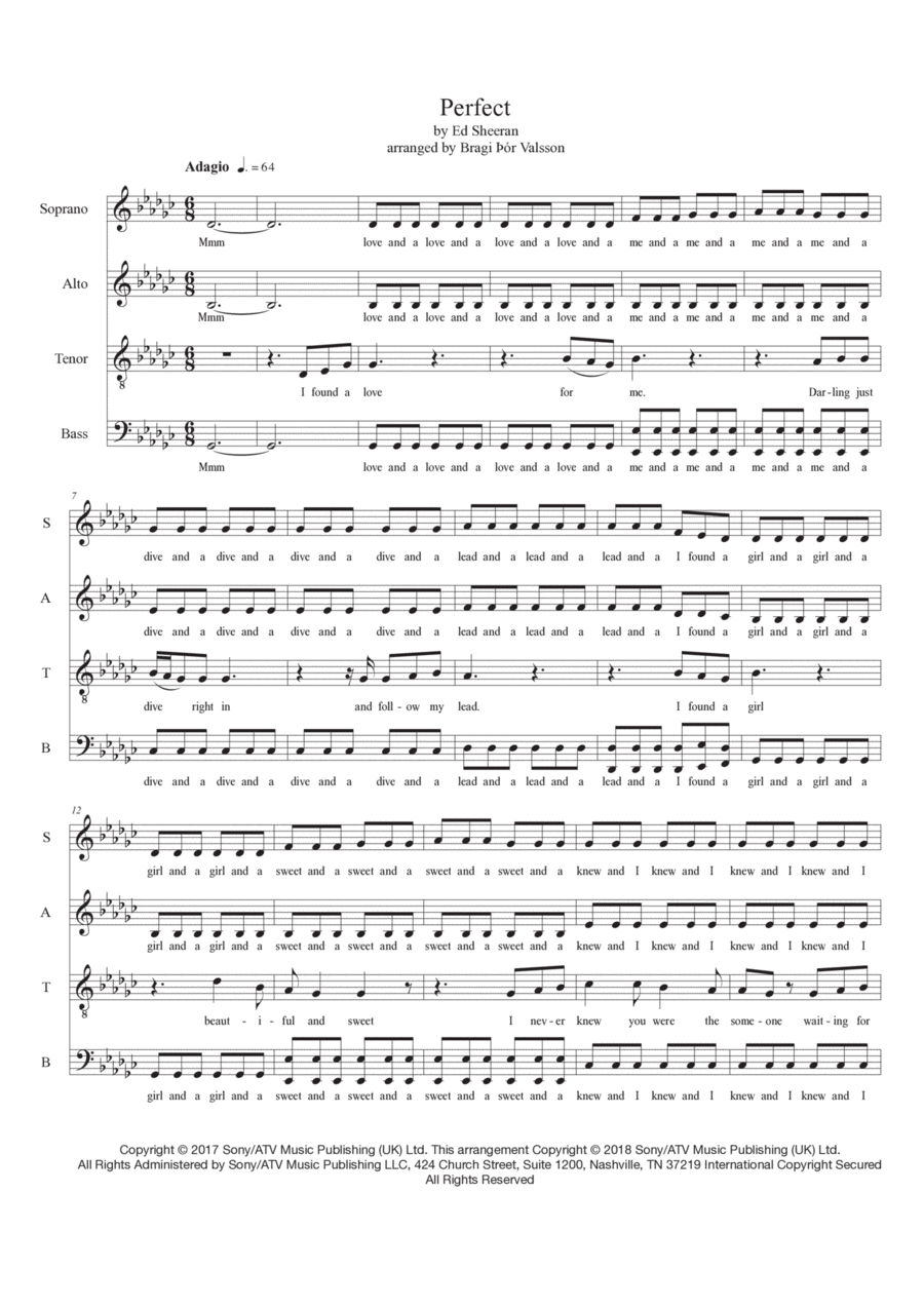 Perfect Perfect 4-Part scores gallery preview page 1