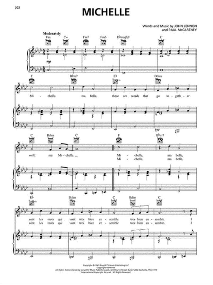 100 Most Gorgeous Songs Ever Piano, Vocal, Guitar scores gallery preview page 4