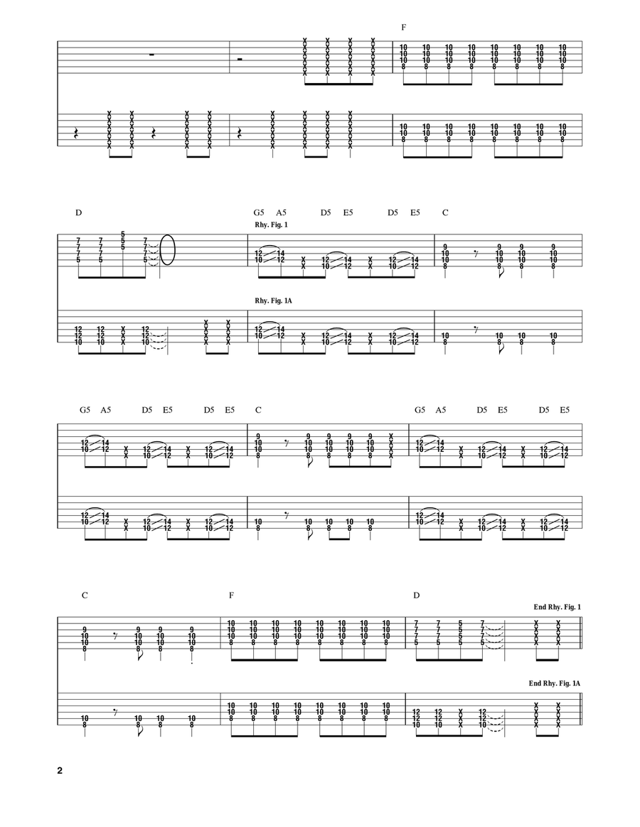 Head Like A Haunted House by Queens of the Stone Age Electric Guitar - Digital Sheet Music page 2