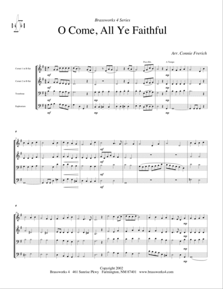 O Come All Ye Faithful O Come All Ye Faithful Brass Quartet scores gallery preview page 2