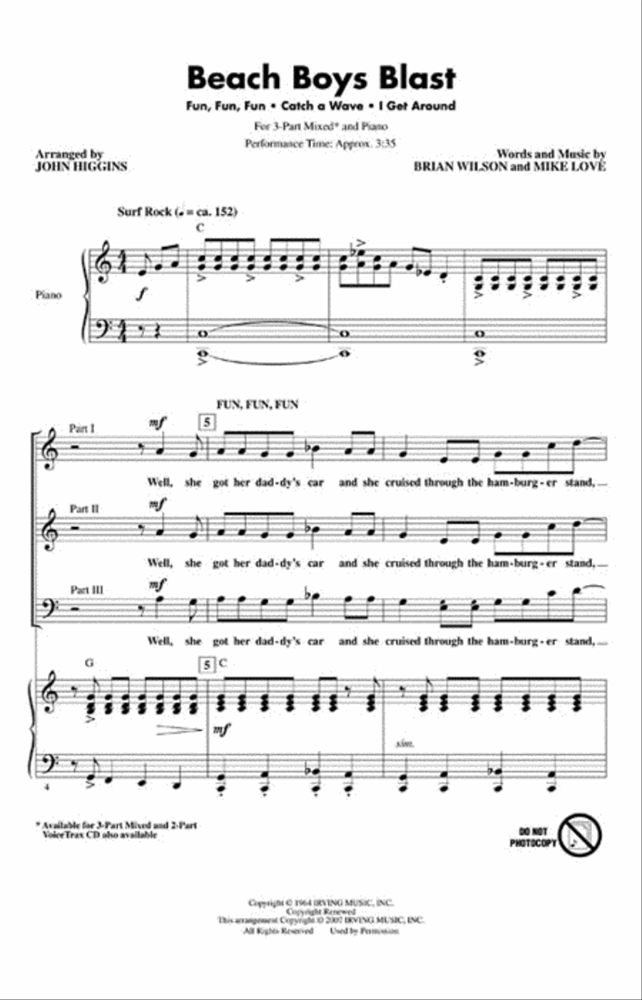 Beach Boys Blast 3-Part scores gallery preview page 2